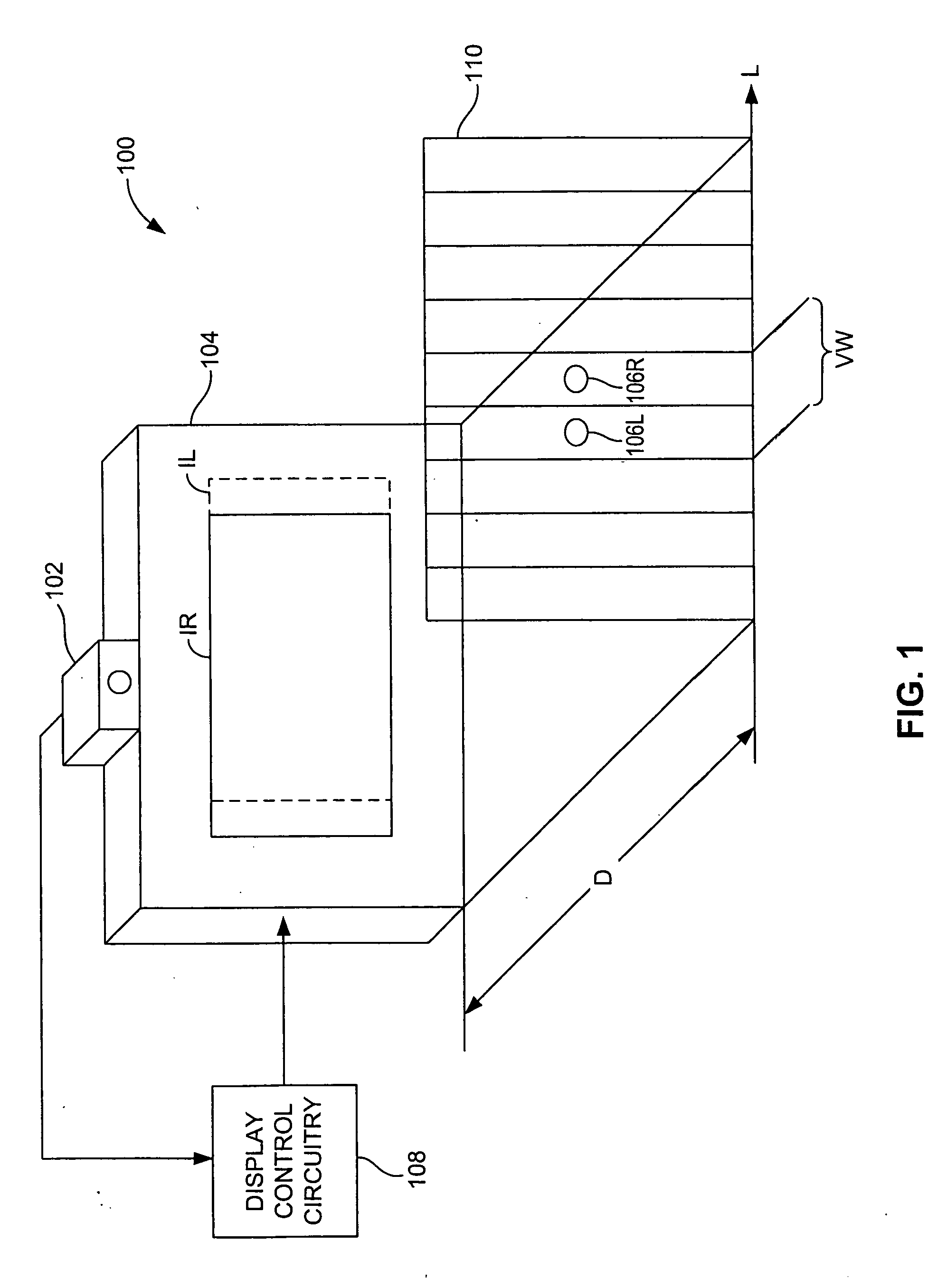 Eye detection system and method for control of a three-dimensional display