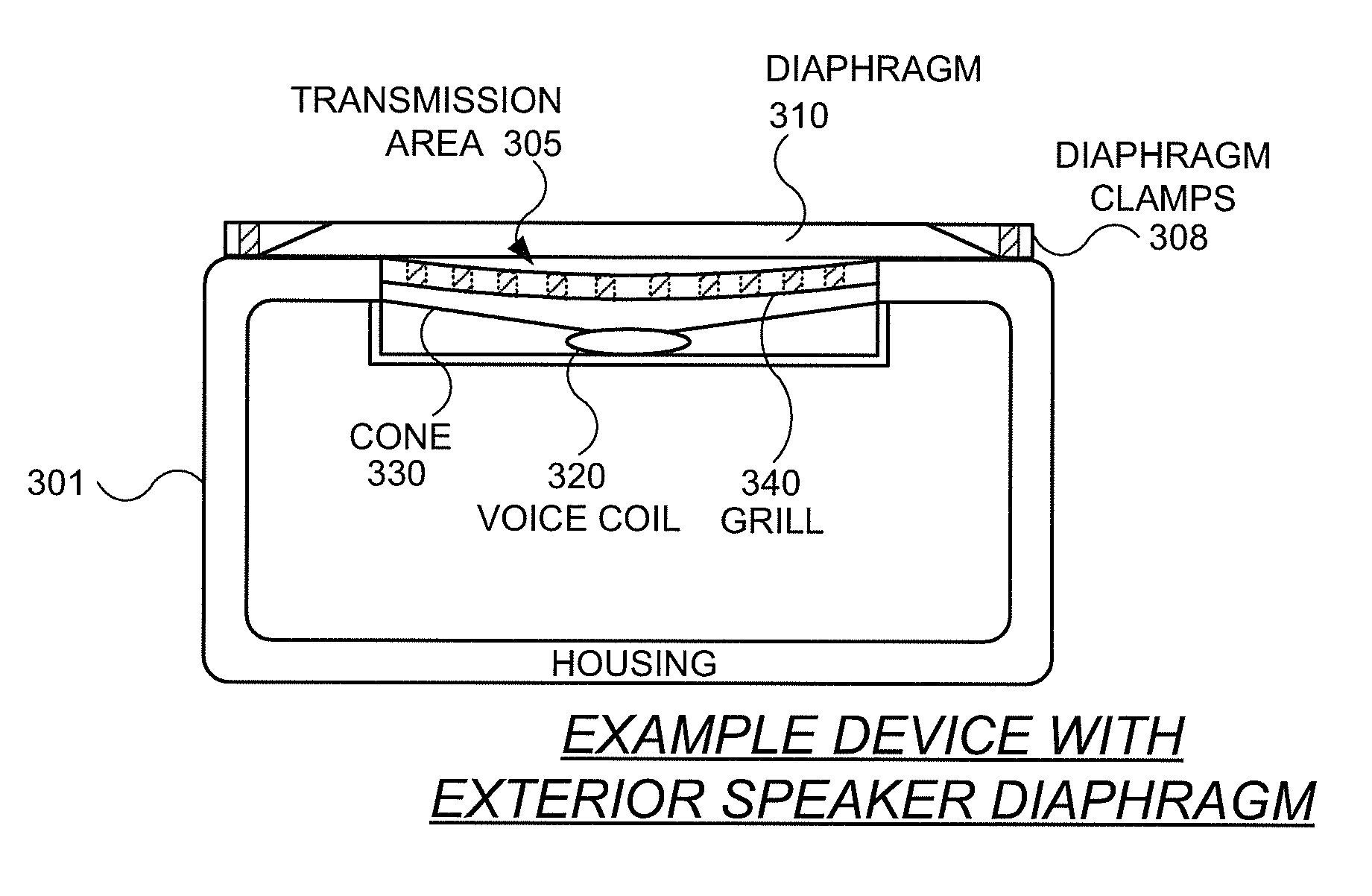 Medical device with speaker having exterior diaphragm