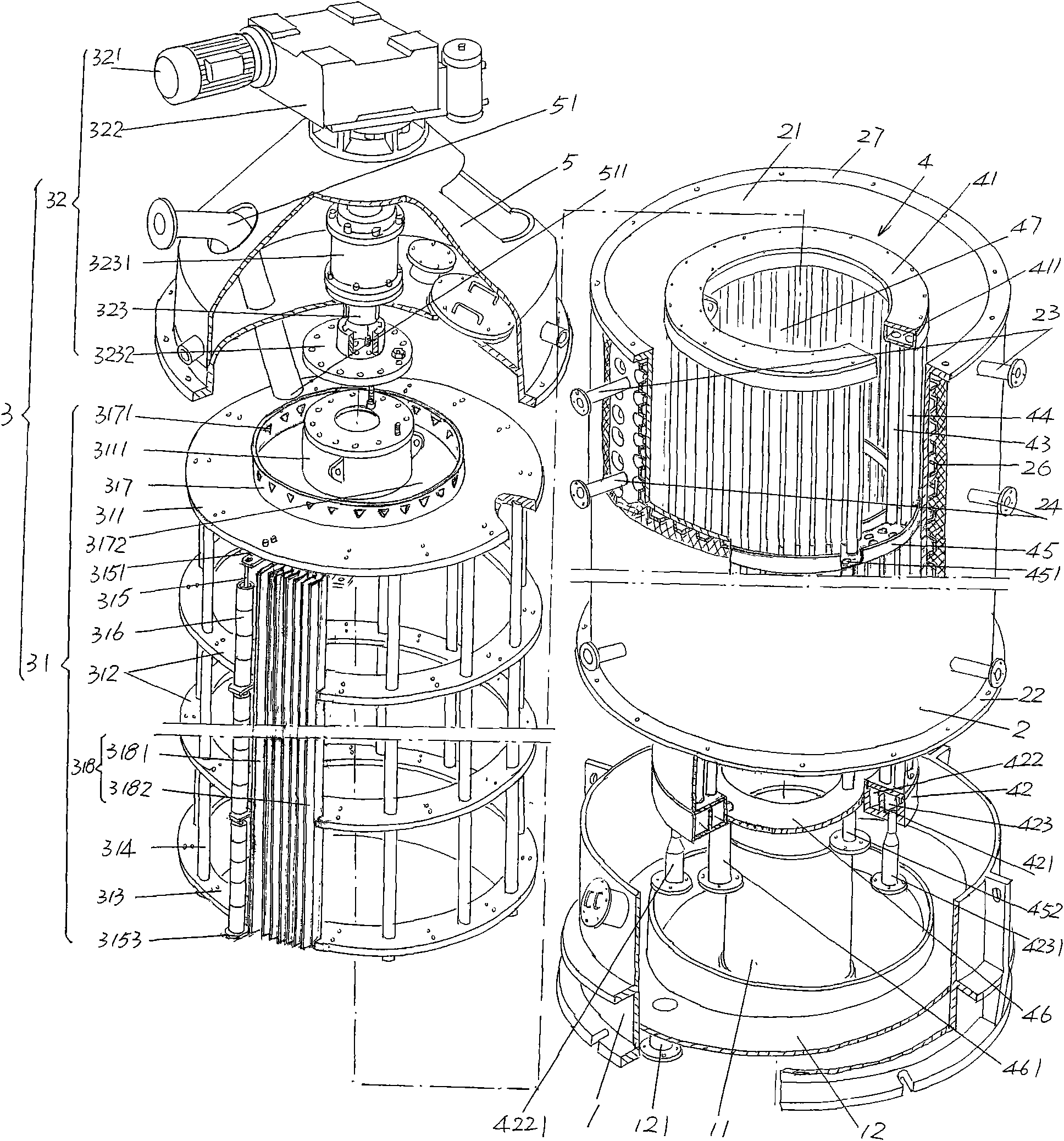 Molecular distillating machine