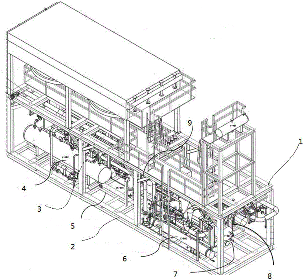 A pre-refrigerant compression skid-mounted module for liquefied natural gas