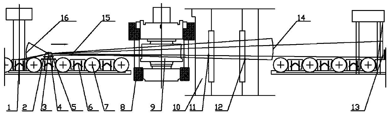 Method for detecting centering degree of vertical roll by adopting laser infrared gradienter