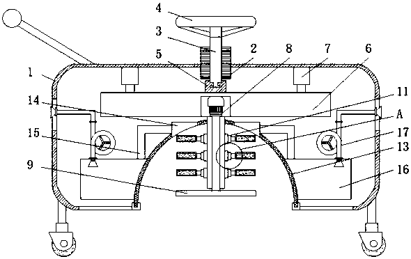 Greening trimming device for preventing weeds from splashing