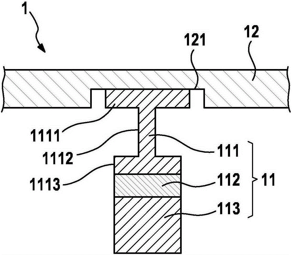 Surroundings-sensing system having an ultrasonic transducer, and a motor vehicle having such a surroundings-sensing system