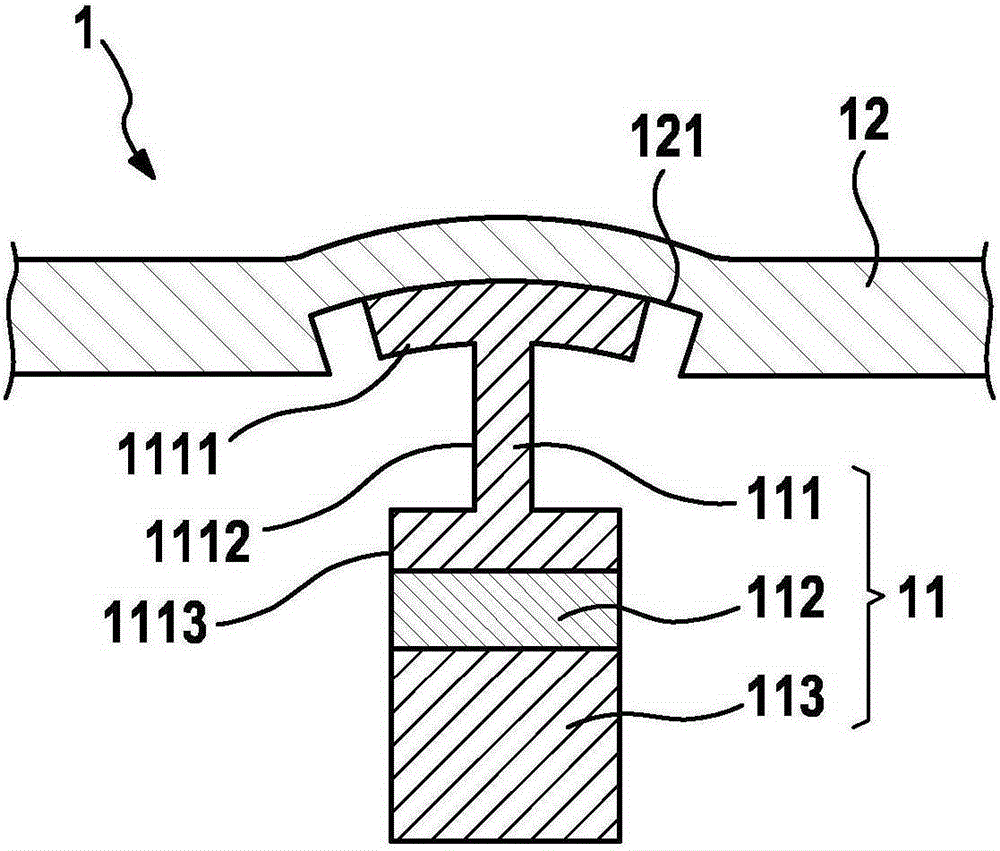 Surroundings-sensing system having an ultrasonic transducer, and a motor vehicle having such a surroundings-sensing system
