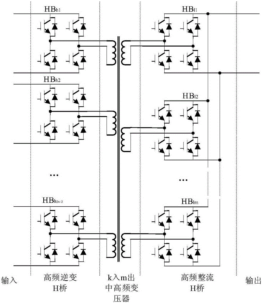 Power electronic transformer topology structure for self-balancing of multi-level DC bus