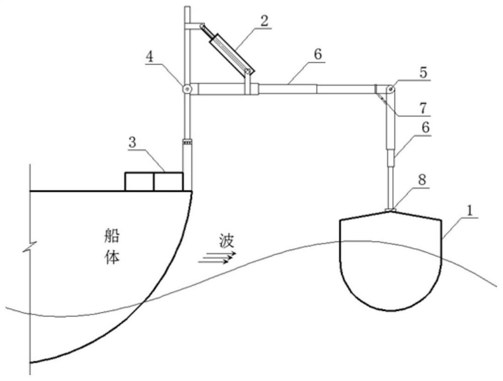 Ocean-going squid fishing boat wave energy power generation device
