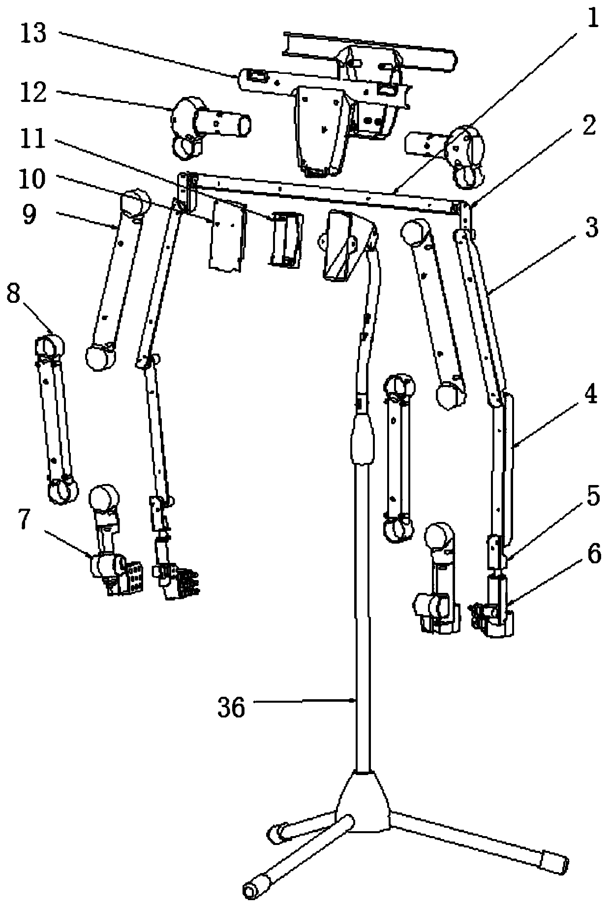 Easy-to-wear multi-connecting-rod structure teleoperation controller assisted by stereoscopic vision