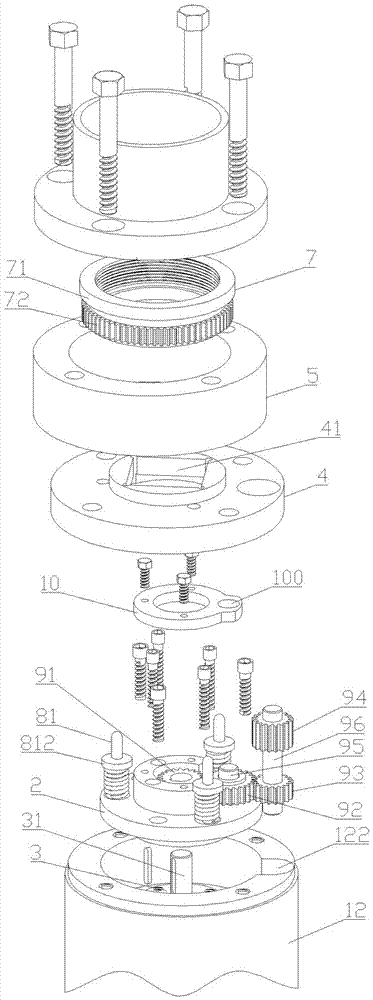 Automatic clamping clamp for aerial rudder grinding machining