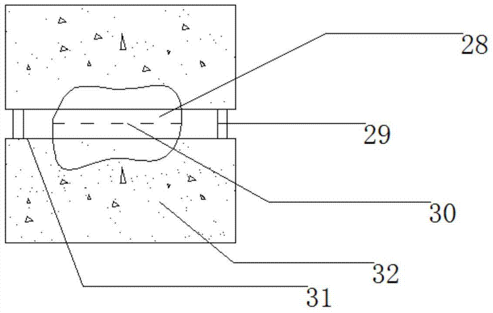 A device and method for delineating the boundary of rock shear failure surface