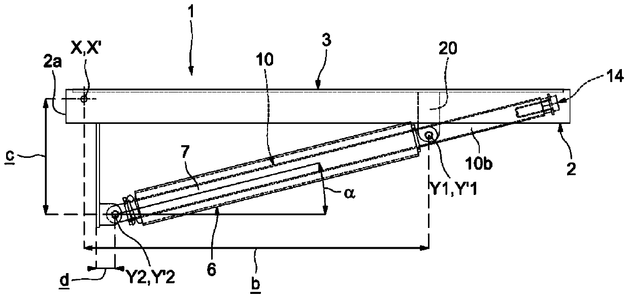 Device to assist the opening of covering element pivotably mounted relative to edge of frame
