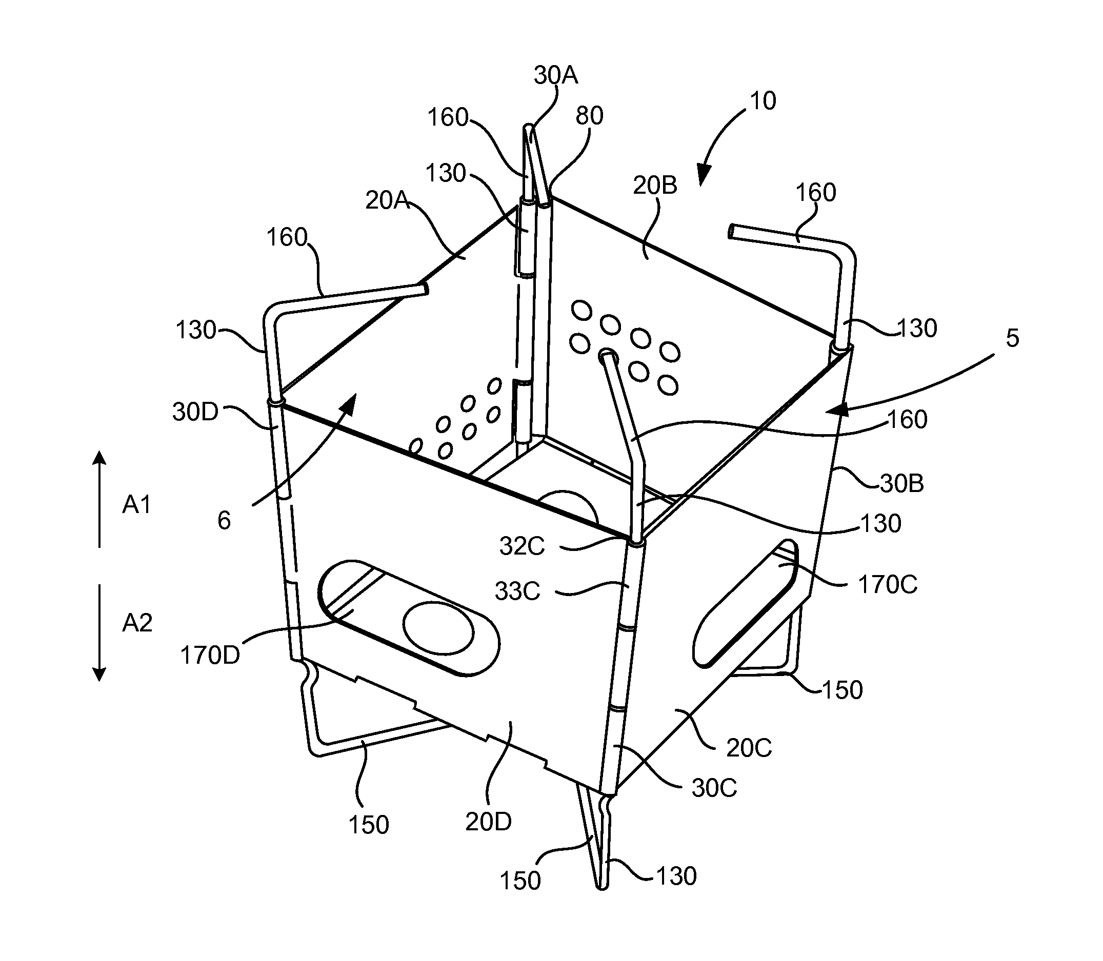 Collapsible combustion container devices and associated methods