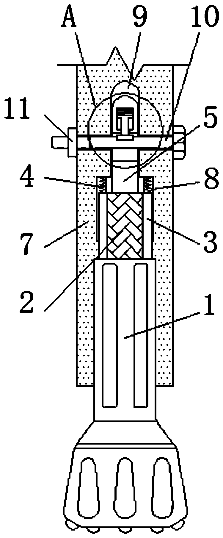 A mining drill bit with shock absorbing function