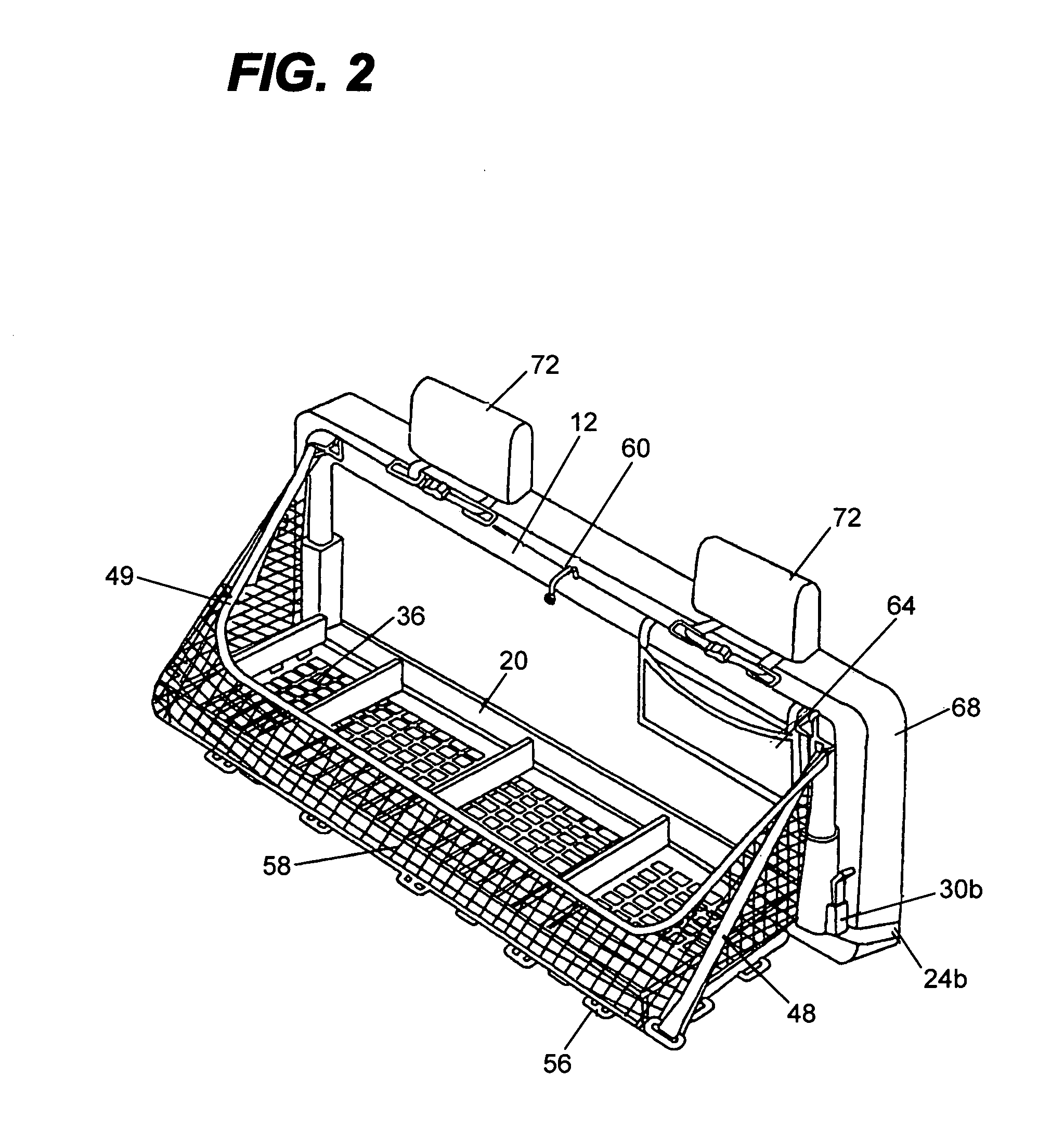 Cargo organizer system for a bench seat of a vehicle