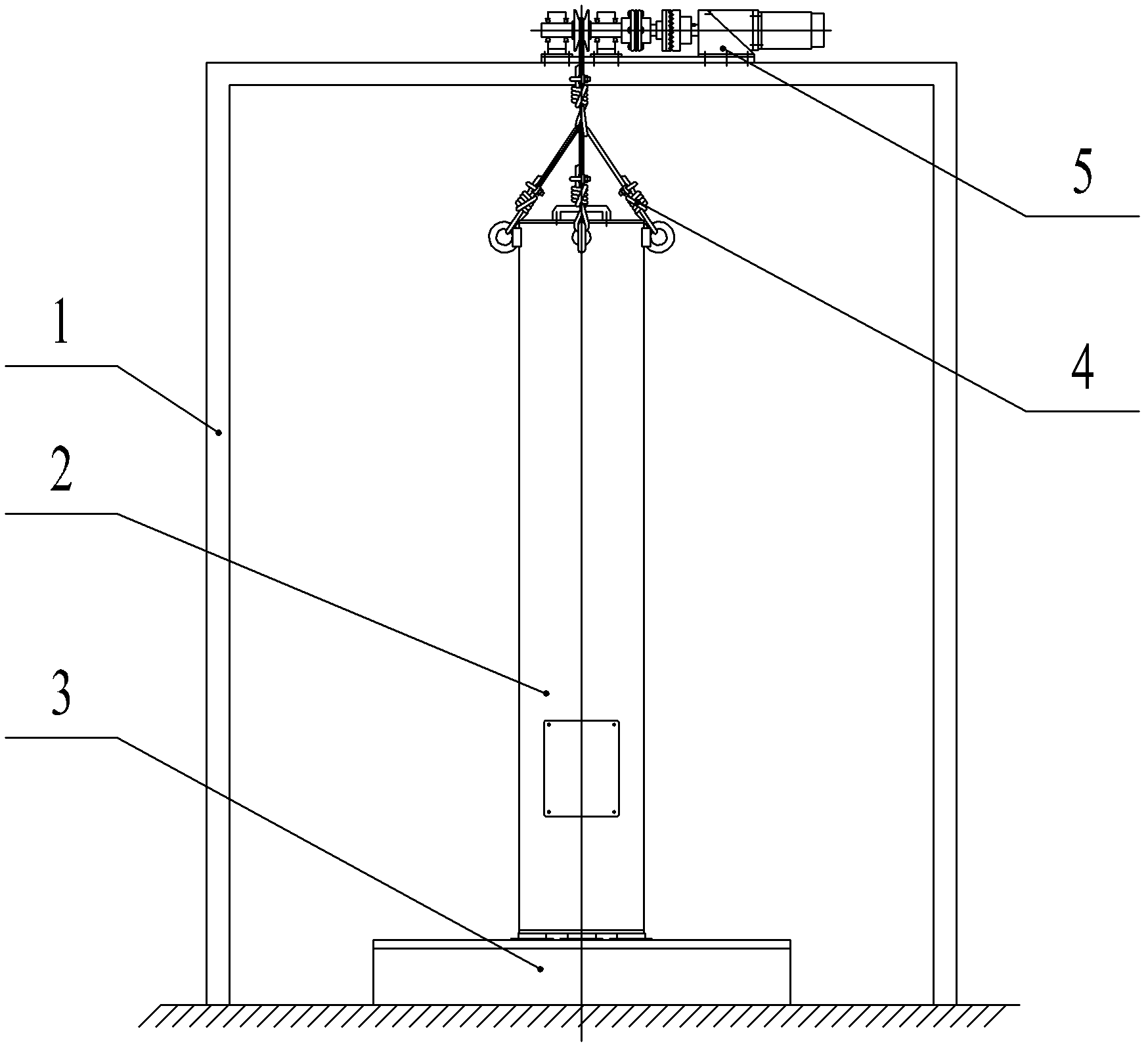 Hanging rammer type lunar soil section simulated preparation device