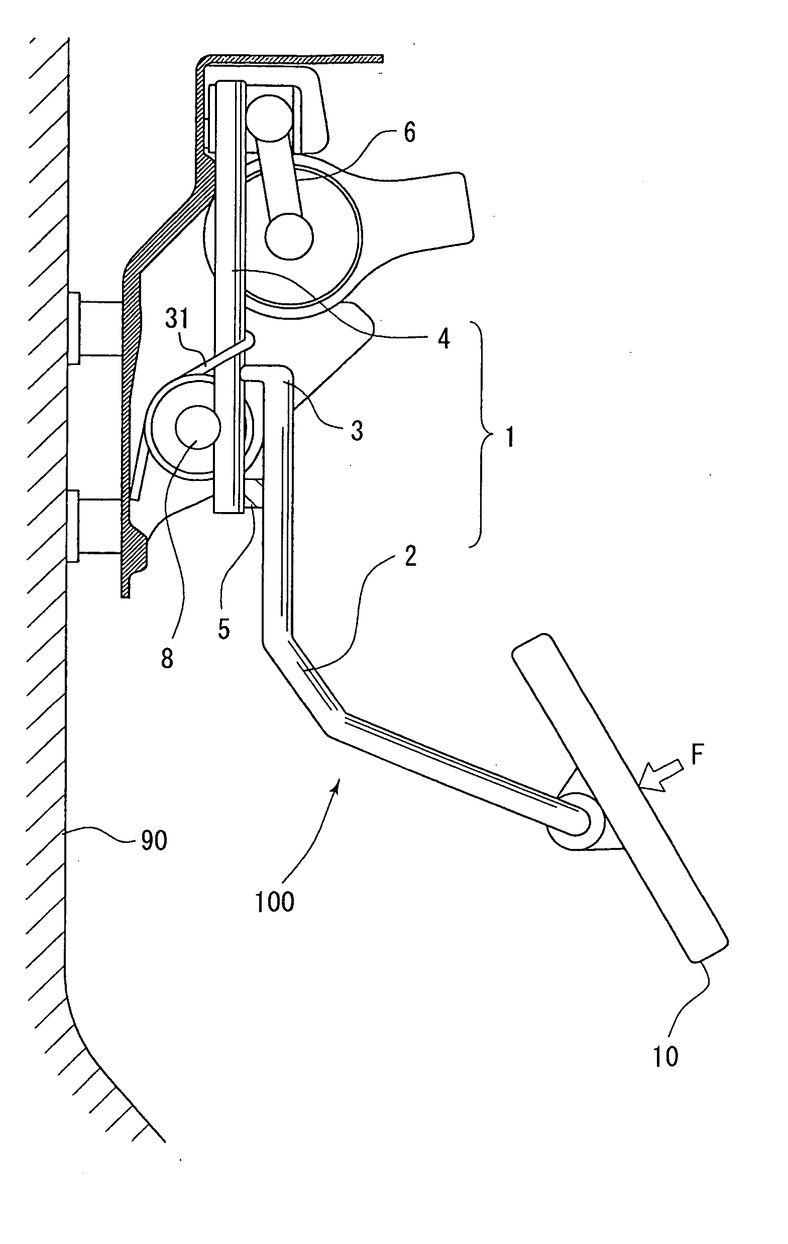 Pedal force detection device