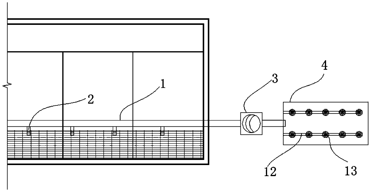 Pig house dung ditch air intelligent biological filtration device and method