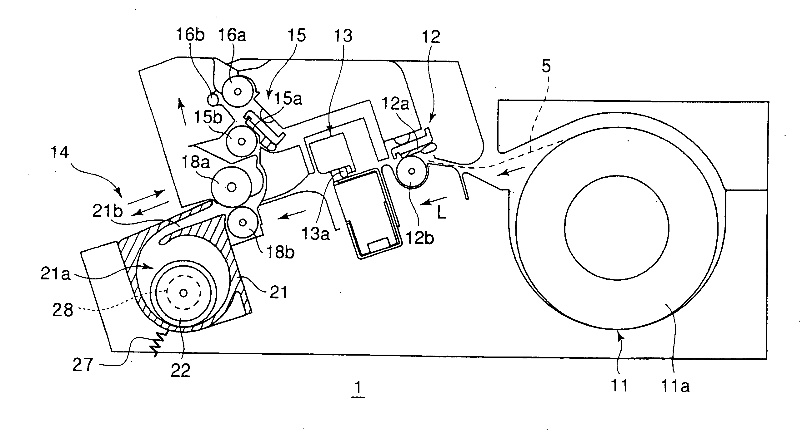 Temporary stocking mechanism and printer