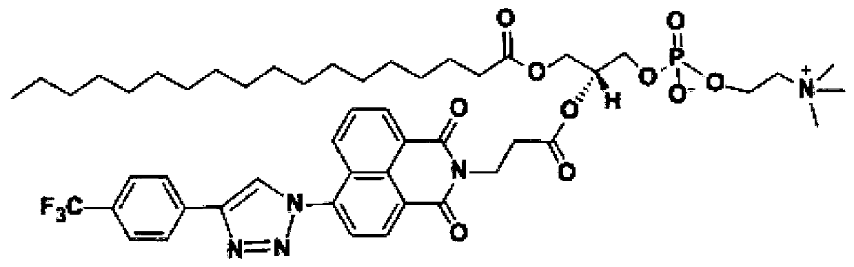 A kind of fluorinated fluorescent phospholipid and its synthesis method and application