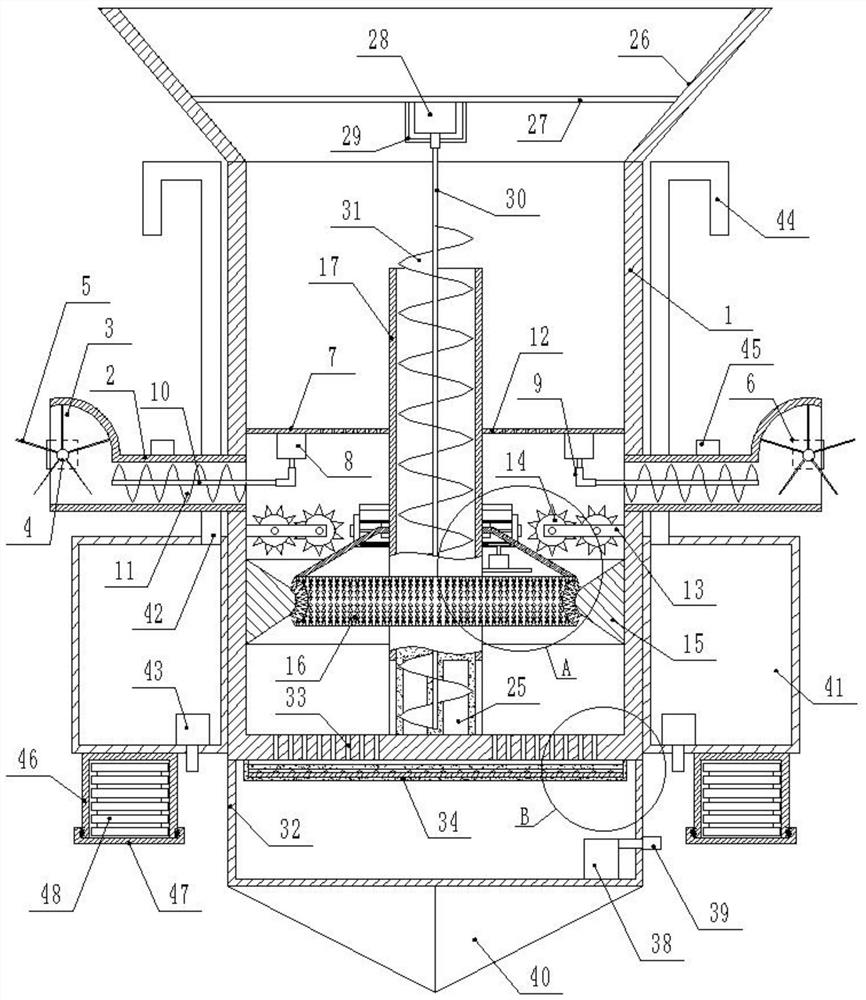 An environmental protection water surface garbage collection and crushing device