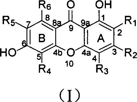 Isopentenyl xanthone compounds and their use in the preparation of antitumor medicines