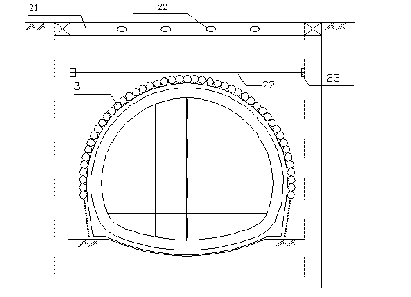Beneath-soil through-tunnel superlarge diameter pipe curtain construction method