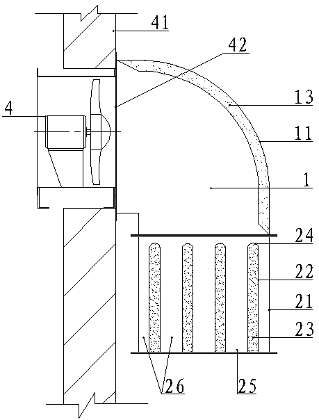 Composite silencer for wall surface exhaust fan