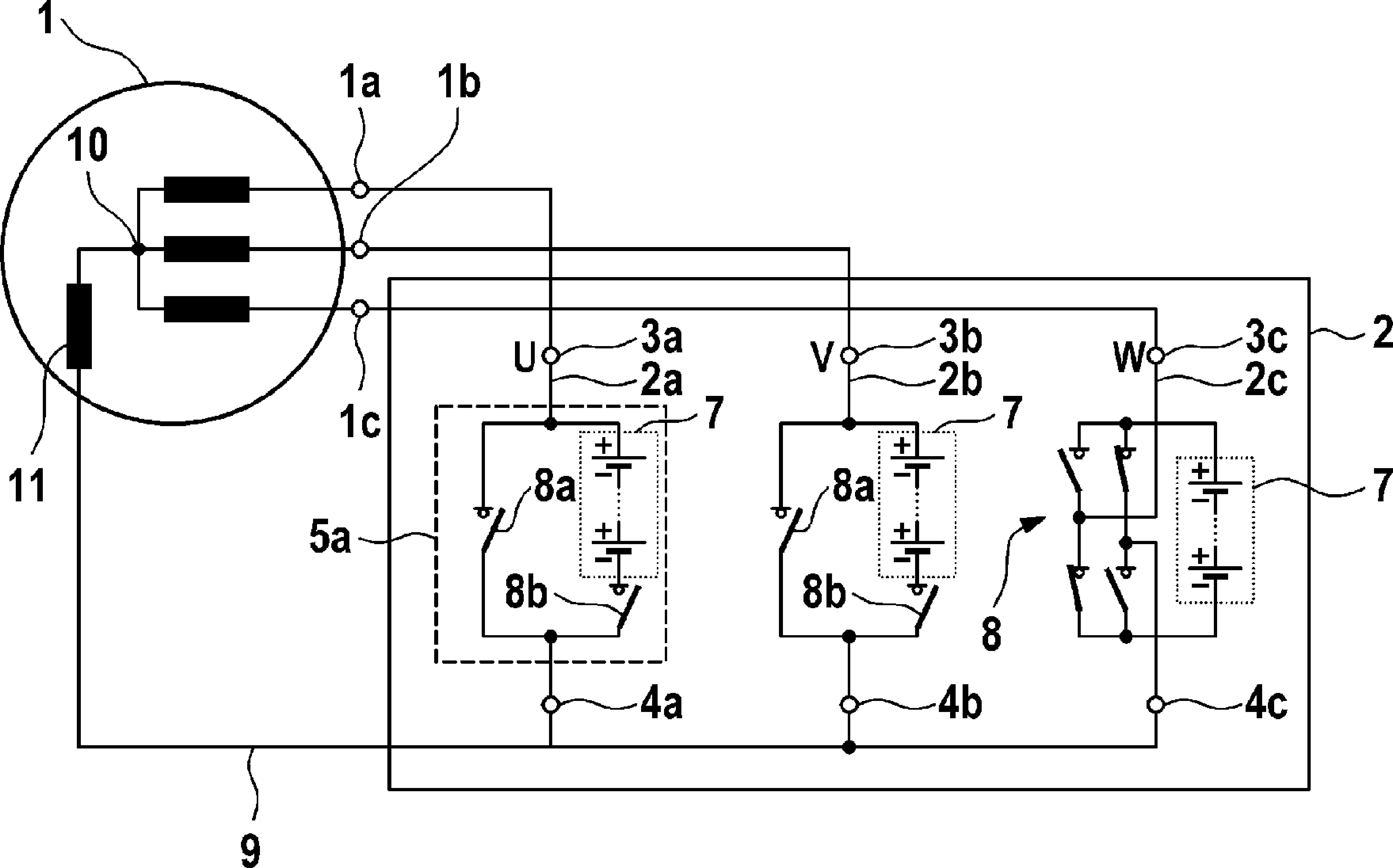 System comprising an electrically excited machine