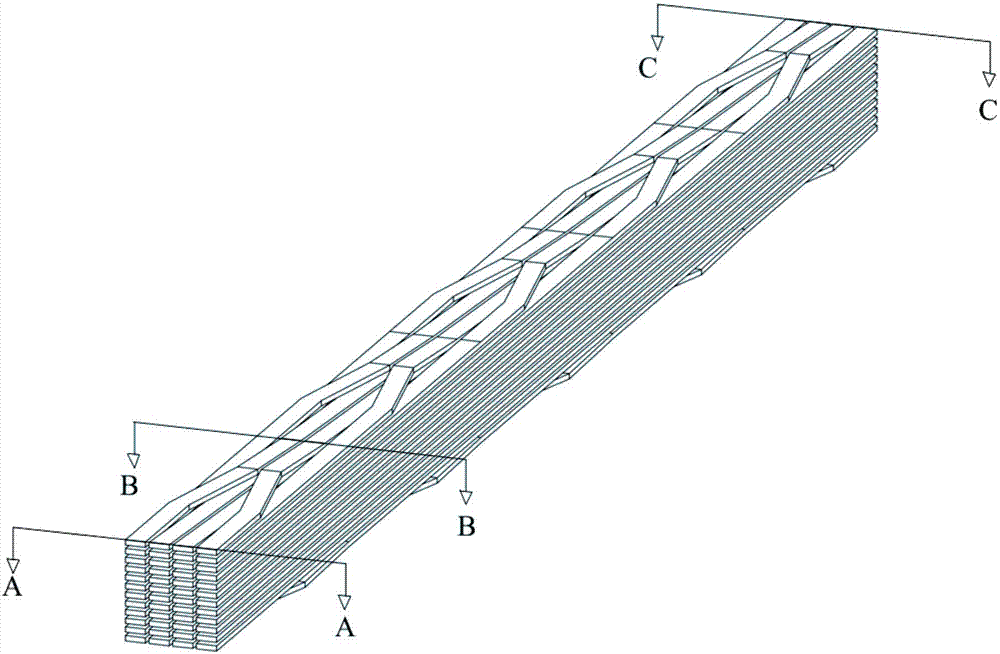 A steam turbine generator stator bar and a method for transposition of inner strands of the stator bar