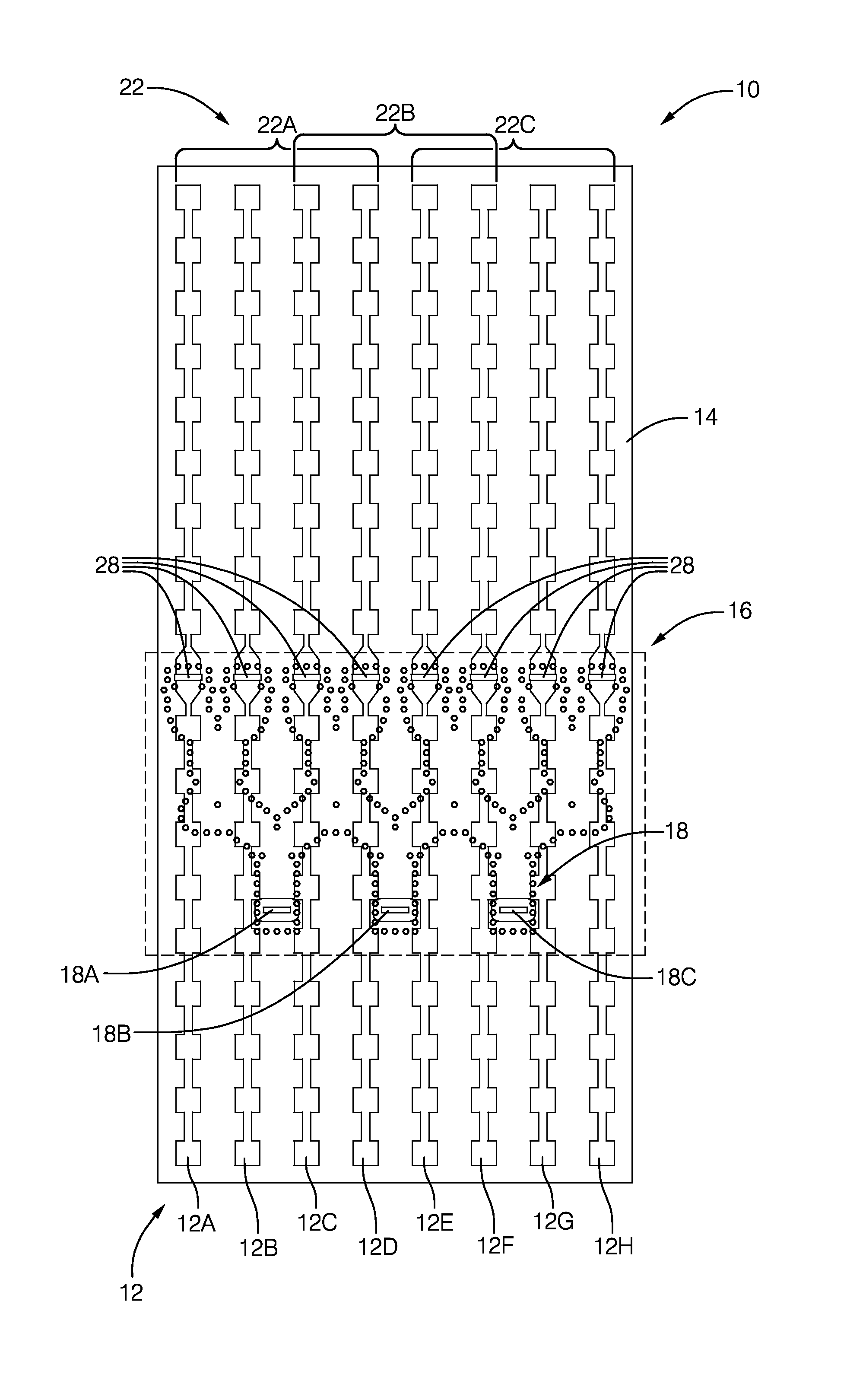 Antenna with fifty percent overlapped subarrays
