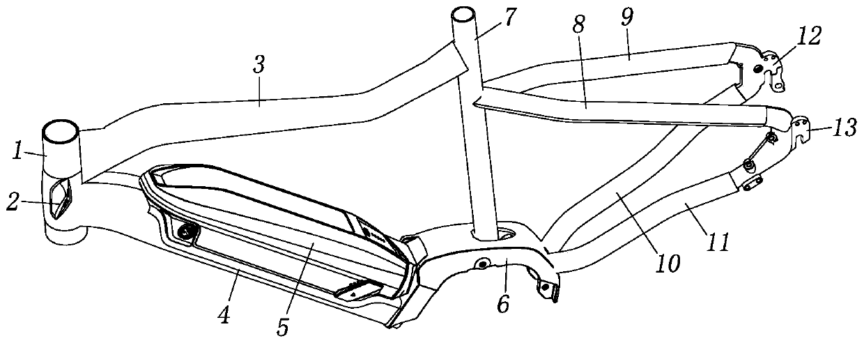 Novel power-assisted electric bicycle frame