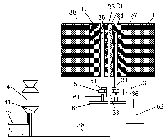 Replacing and gap-repairing device and method for converter bottom-blowing brick