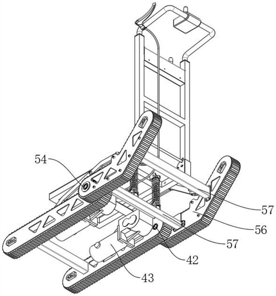 Crawler-type loading chassis, horizontal stair climbing machine and self-adaptive climbing method