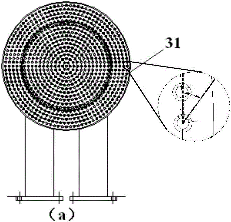 An internal circulating fluidized bed oxygen enrichment device