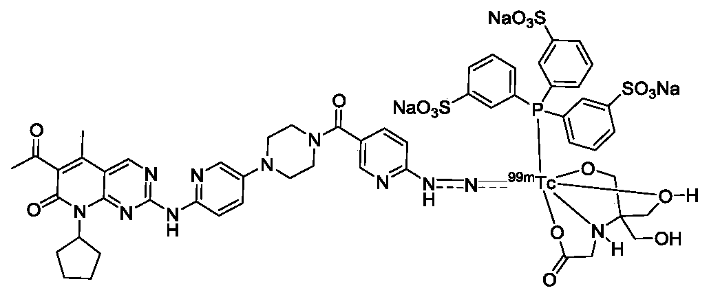 Technetium-99m-labeled hynic-containing palbociclib derivatives, preparation method and application