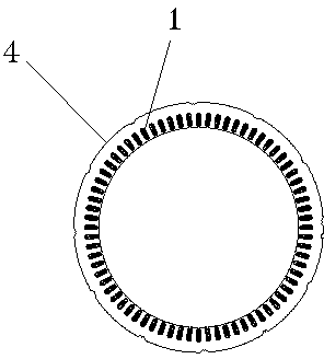 Motor stator having high coil space factor and adopting pressed trapezoidal enamelled wires