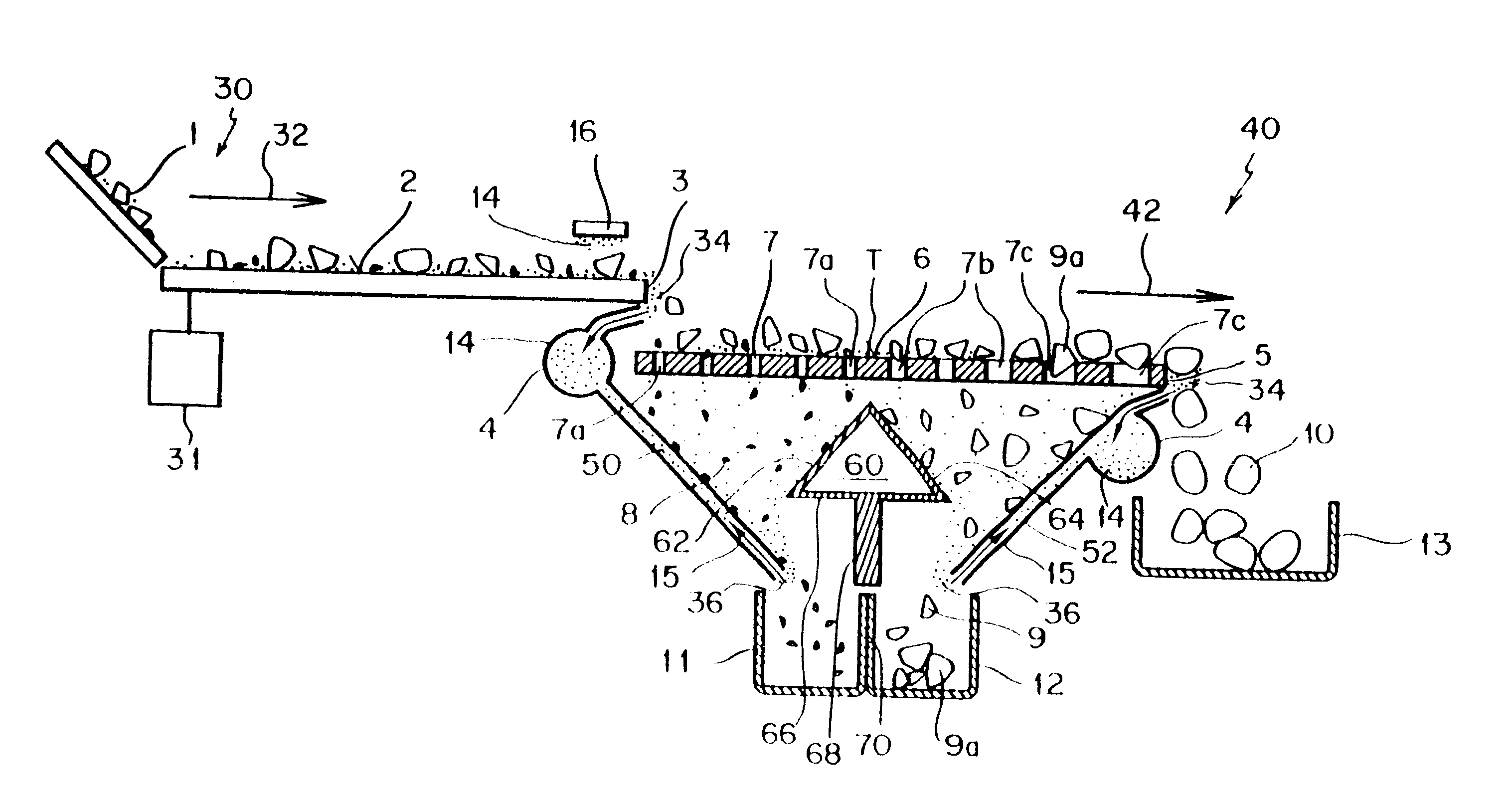 Vibrating conveyor and method for conveying silicon fragments