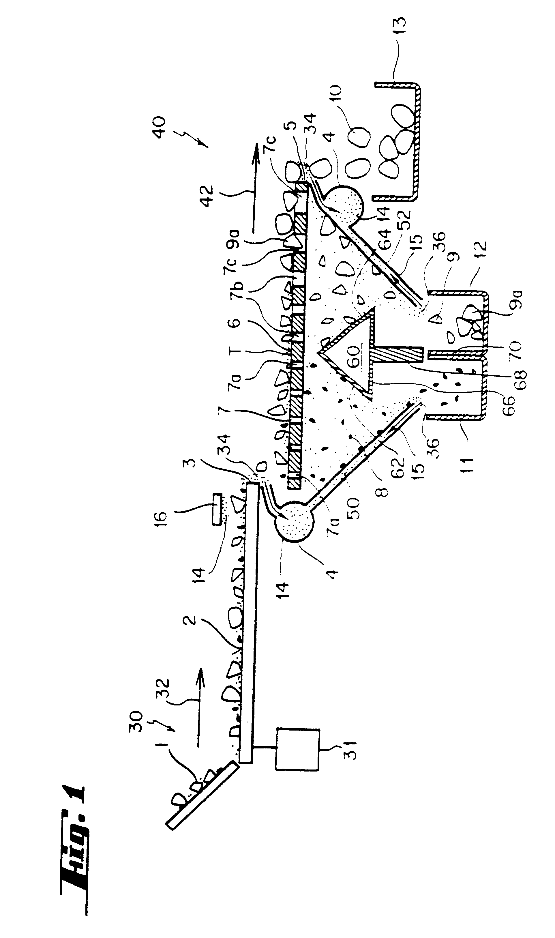 Vibrating conveyor and method for conveying silicon fragments