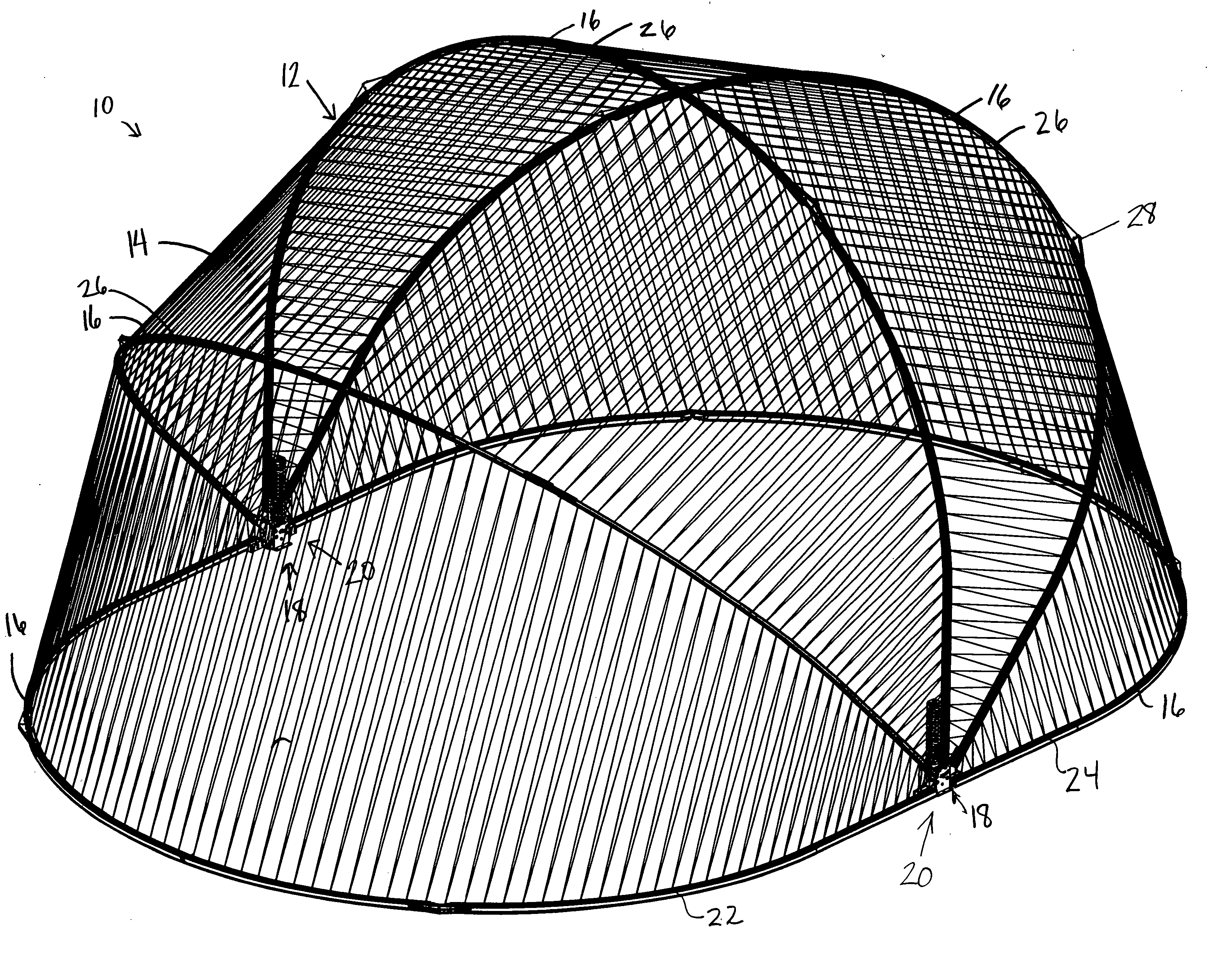 Dome structure and installation apparatus therefor