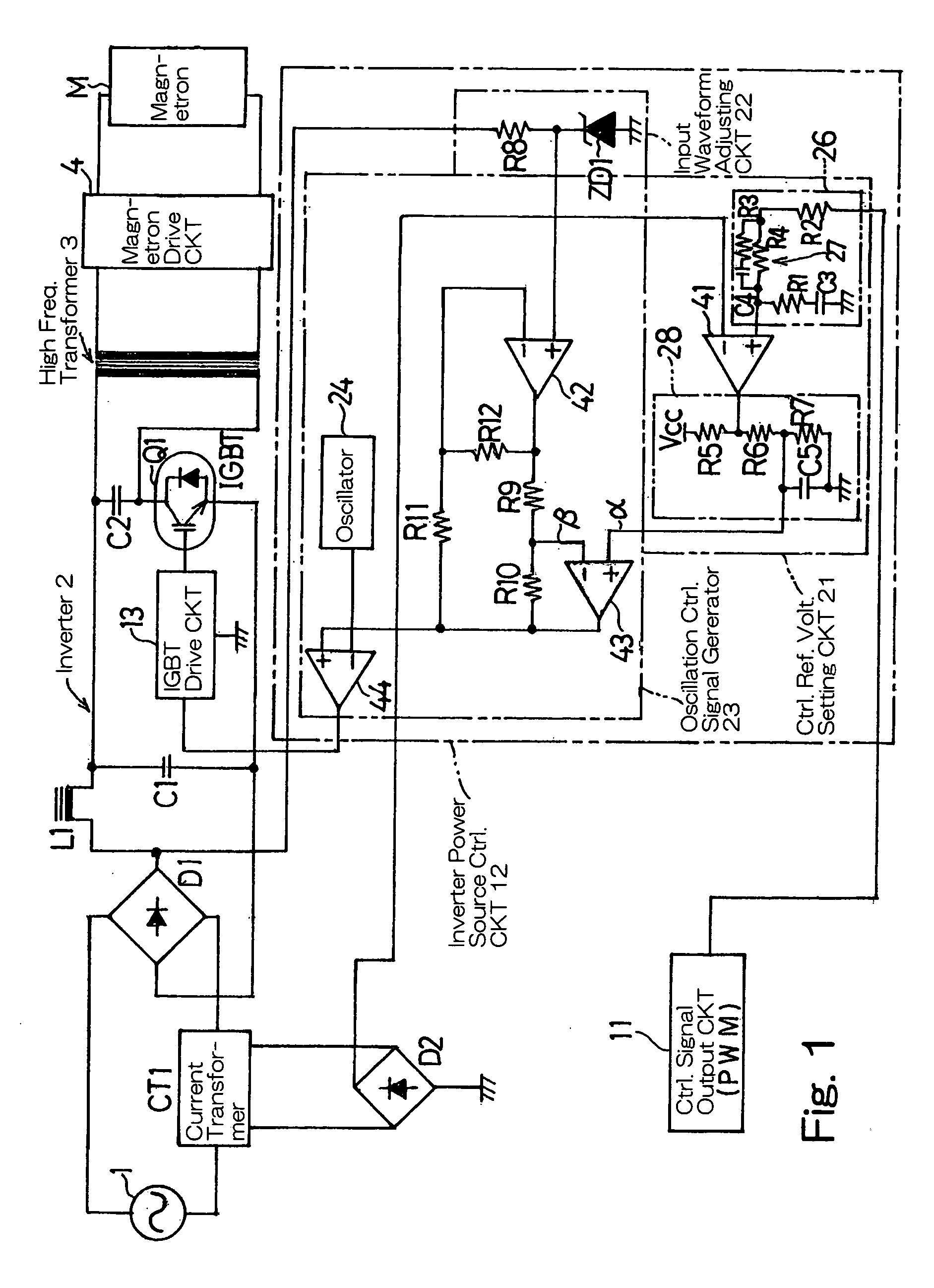 Inverter power source control circuit for high-frequency heater