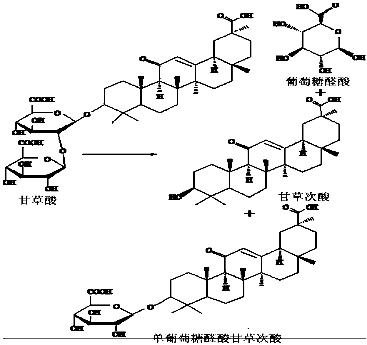 Method for preparing glycyrrhizic acid derivatives by carrying out subcritical hydrolysis reaction