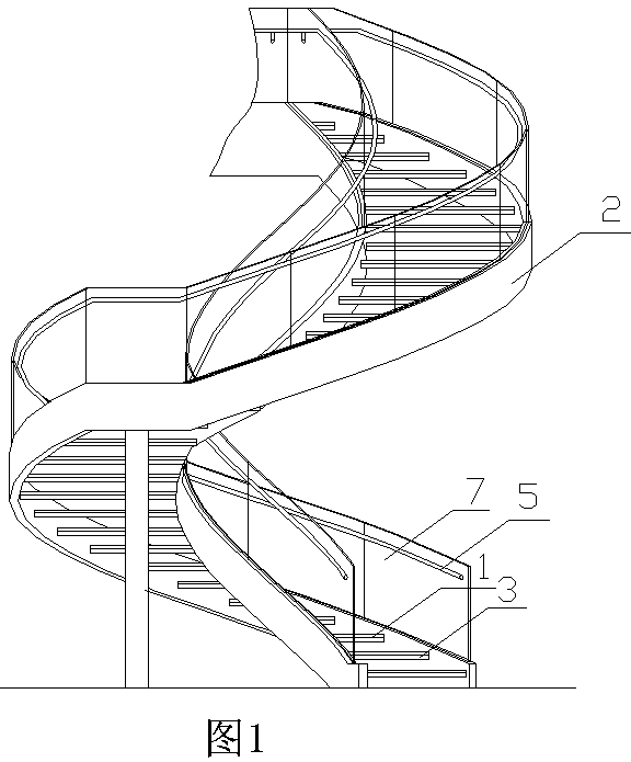Spiral steel frame staircase and manufacturing method thereof