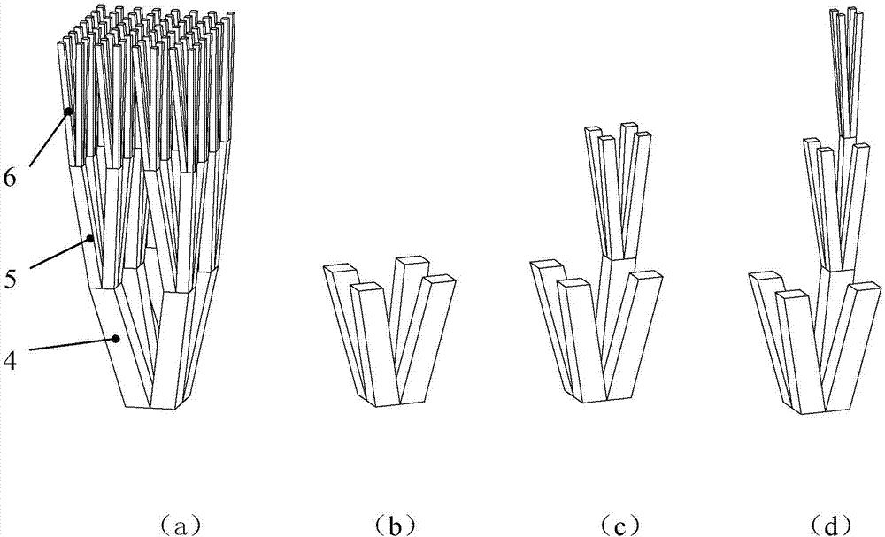 Variable-gradient fractal lattice sandwiched reinforcement phase change heat sink