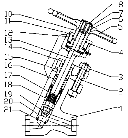 Stop valve with non-rotating valve rod