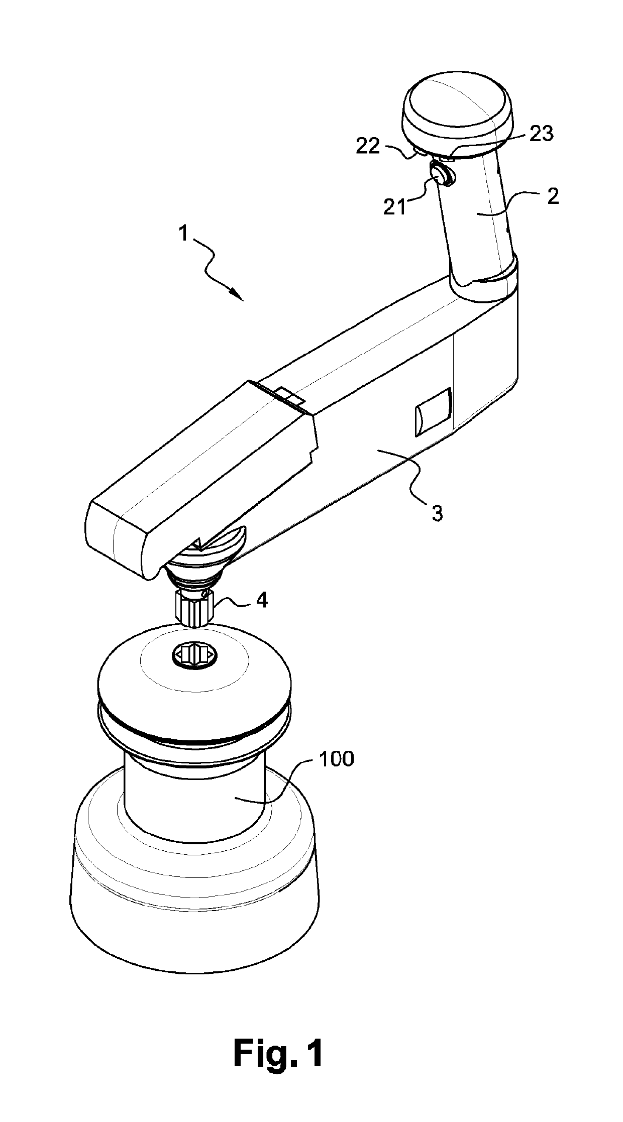 Electric winch crank