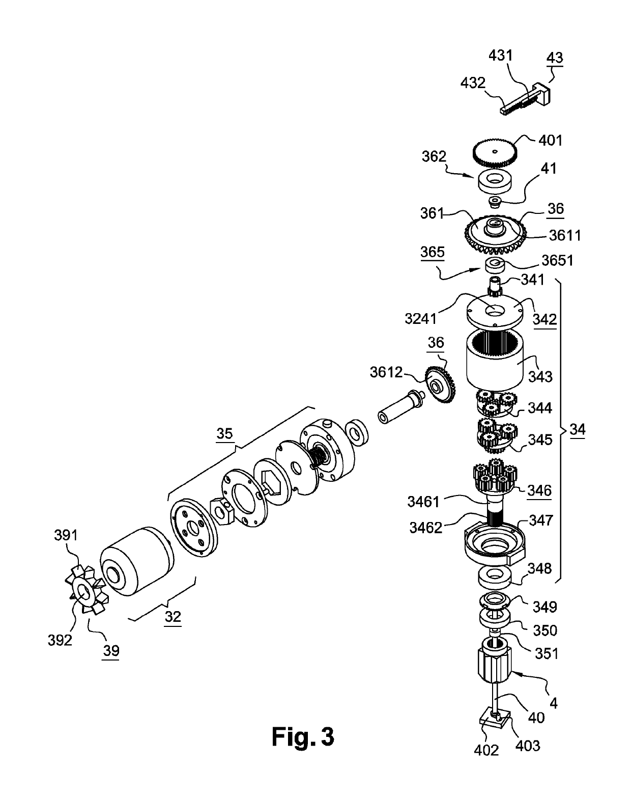 Electric winch crank