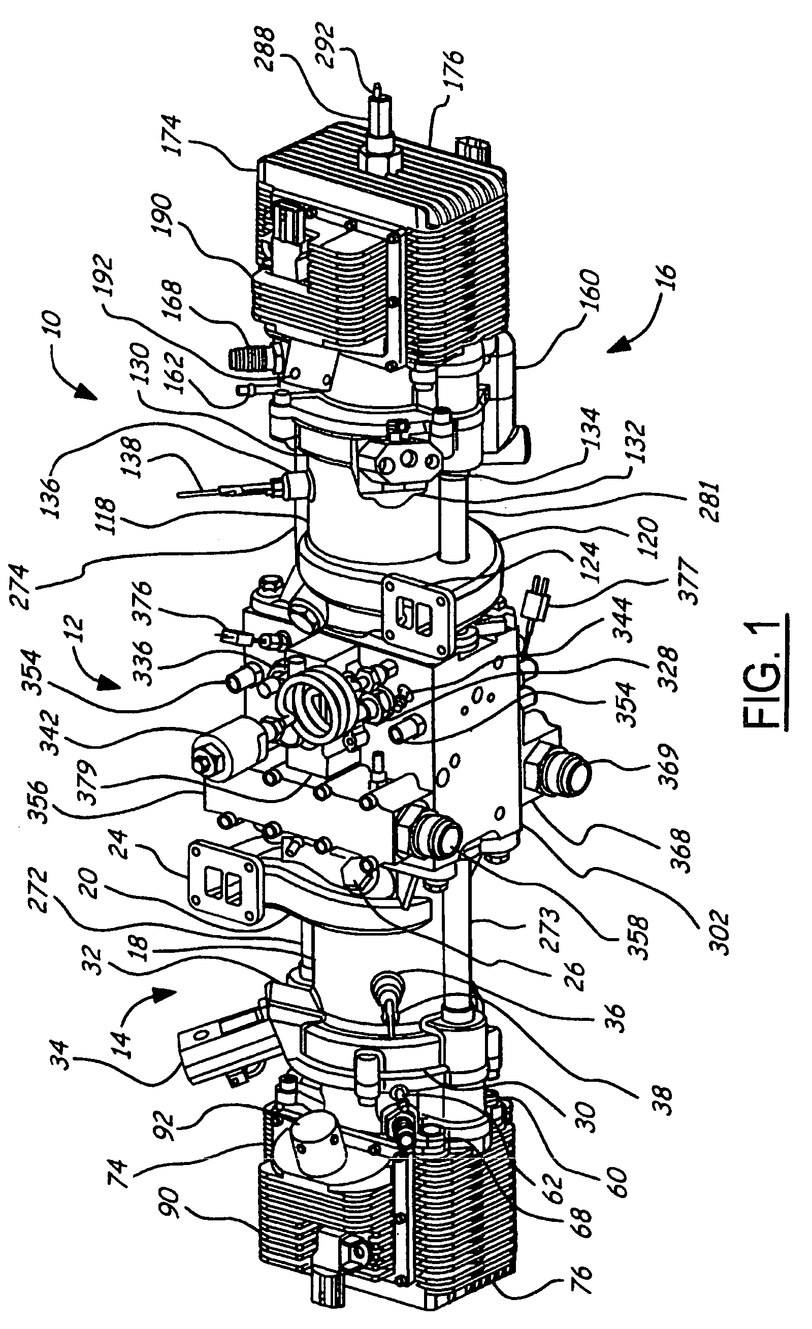 Air charging system for an opposed piston opposed cylinder free piston engine