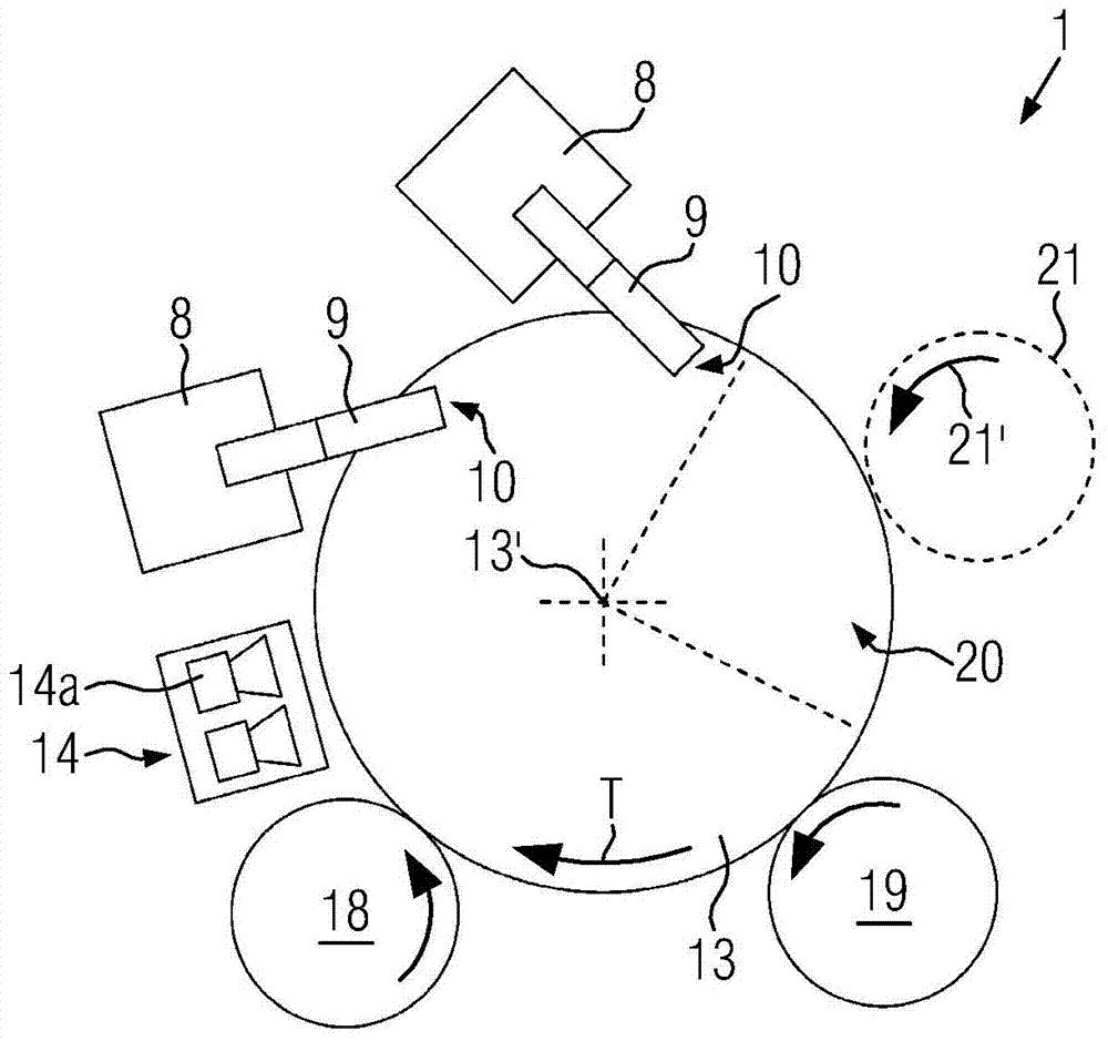 Device and method for providing containers with adhesive labels