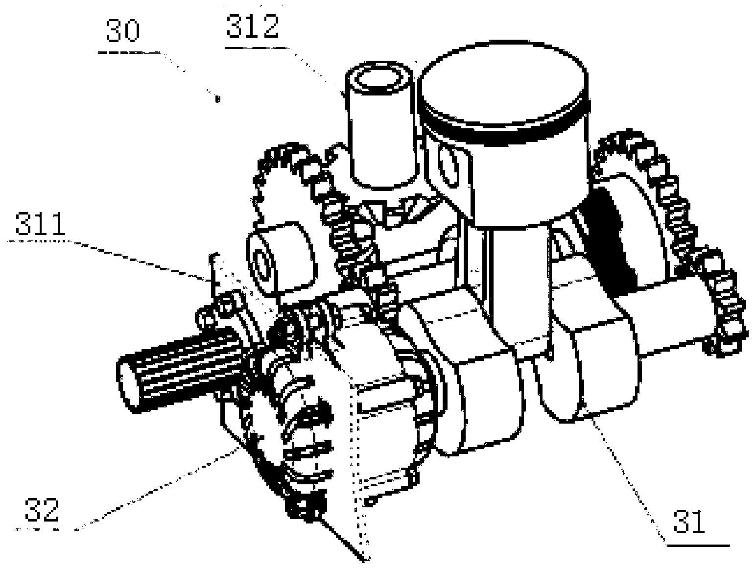 Electronic direct-drive type stroke oar component for hybrid-power helicopter and helicopter