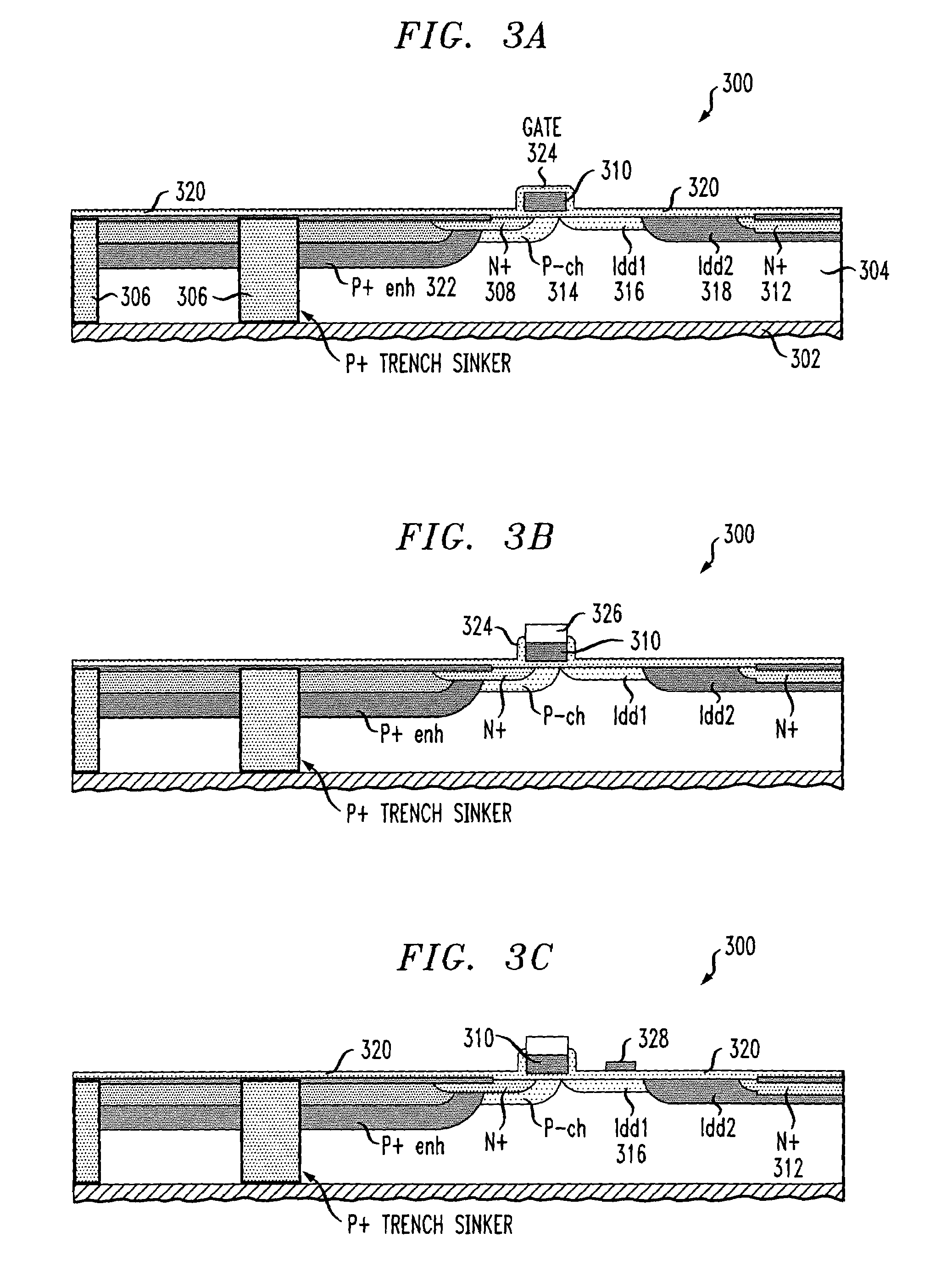 Shielding structure for use in a metal-oxide-semiconductor device