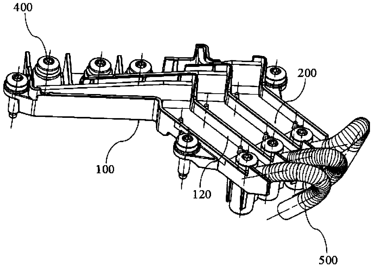 Three-phase copper bar and electric drive assembly